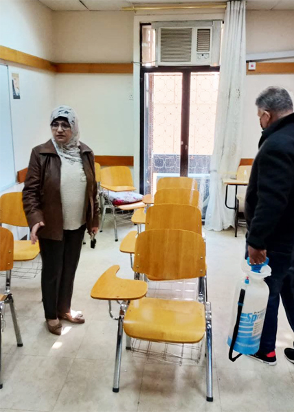 تعفير المعهد ضد الموجه الرابعة لكورونا